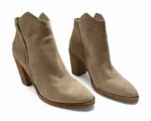 Women's Dolce Vita Taupe Suede Ankle Booties Size 9 Brown