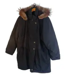 Utex Down Fill Insulated Puffy Coat Anorak Removable Faux Fur Hood Size 1-2X*