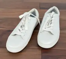 J. Crew White Leather Lace Up Low Top Sneakers Women's Size 8.5 Casual Shoes