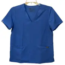 Women's FIGS Catarina Scrub Top Shirt Ceil‎ Blue Medium Medical Healthcare Nurse