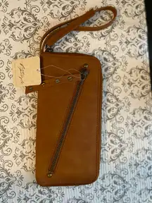 Free People Wallet Vegan Distressed Brown