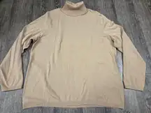 Chico's Ribbed Stretch Beige Turtleneck Sweater Pullover Thin Size 3 - XL 16/18