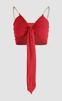 NWT red Knot Front Chain top