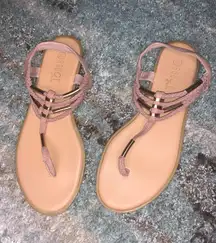 Dusty Pink And Gold Sandals