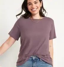 Old Navy Luxe Plum Ribbed Short Sleeve Top, large tall