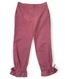 Rebecca Minkoff Pants High Rise Flat Front Tie Conch Ankle Pink Mauve NWOT