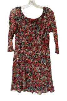 American Rag Floral Lace Boho Mini Dress | Y2K Indie Art Teacher Style | XL