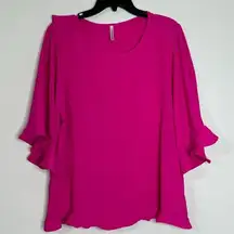 NWOT Mittoshop 3/4 Ruffle Sleeve Scoop Neck Tunic