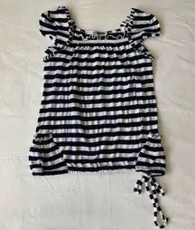 Necessary Objects Navy & White Striped Top