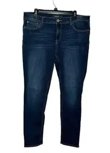 Jordache Women's Jeans Skinny Fit Mid-Rise Stretch Dark Wash Denim Blue Size 16