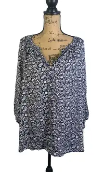(G-204) JNY Jones womens blouse new york floral black size 3X