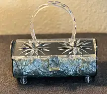 Vintage 1950’s Gilli Originals Clear Carved Lucite Box Bag