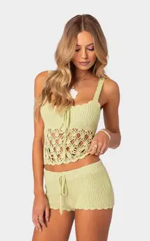 Edikted green crochet top