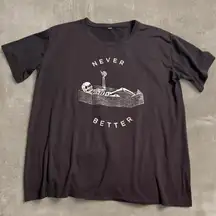 Never Better Skeleton Grey Graphic Tee | Unisex L