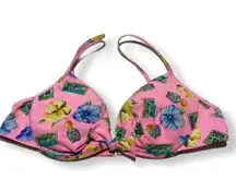 Vintage Designer Padded Bikini Top Pink