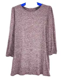 J. JILL Wearever Collection Burgundy Jersey Knit Tunic Top Pullover Size XS