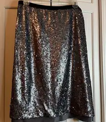 Nic and Zoe black and silver sequin skirt. Size 6