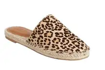 Gap Leopard Print Espadrille Mule Slide-On Flats Size 9