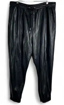 Anthropologie Faux Leather Pants Joggers XL  Avec Les Filles Super Soft & Cozy
