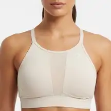 Gymshark Seamless Running Sports Bra Light Beige Medium Support Mesh Panel