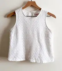 St. Tropez West White Eyelet Shell Size 6
