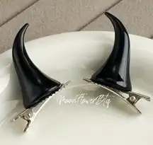 Black Devil Horn Hair Clips