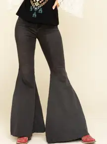 Free People Just Float On Flare Stretch Jeans Gray Black Size 30