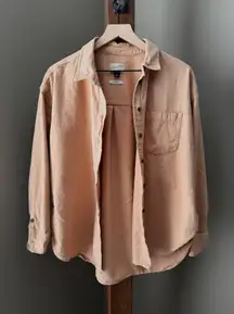 Universal Thread Women’s Oversized Tan Button Down Shirt Sz Large