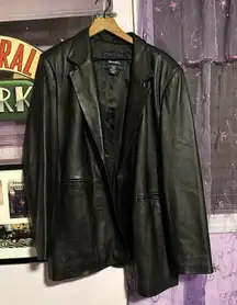 denim&co leather blazer