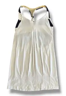 Lululemon Women’s Size 6 White Navy Racerback Tank Top Built-In Bra Yoga Gym‎
