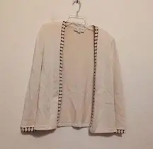 St. John collection cream brown longline sweater cardigan 10