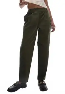 Topshop Corduroy Peg Pants Khaki Green NWT Size 0
