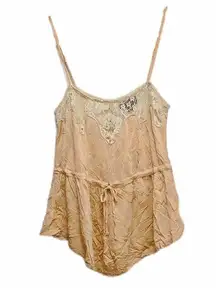 Topshop Vintage Lace Cami Tank Top Blouse Spaghetti Straps Camisole Y2K Boho