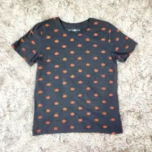 Fifth Sun  Halloween Pumpkin Print T-shirt Steel Blue Women's Size Medium