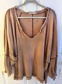 NWOT Free People Wish I Knew Pullover Size Medium Slouchy Oversized Lagenlook