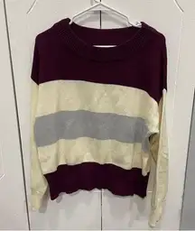 Lucky Brand Tri-Colored Crewneck Sweater