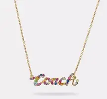 NWT Coach Signature Script Necklace