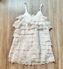 Caroline Constas Layne Dress Tiered White Ruffle Crochet Size S NWOT