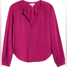 Cloth & Stone by Anthropologie Gathered Button-up top Size XS