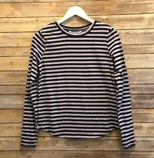 POPSUGAR Long Sleeve Striped Tee Size XS NWT