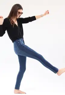 Rachel Comey Tux Stripe Denim High Waist Skinny Jeans Size 0