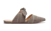 Chase + Chloe Fione Plaid Knotted Mules