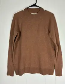 LOFT Petite Mock Neck Sweater Brown Petite Merino Wool Blend MP