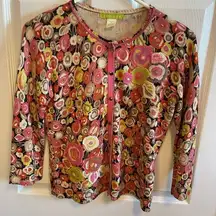 Sigrid Olsen snap front sweater Sz P