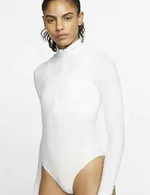 Nike City Ready Seamless Long Sleeve Training White Bodysuit Top Shirt