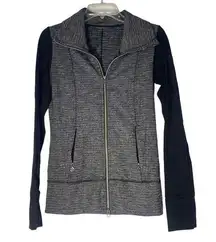 Lululemon Daily Yoga Jacket Coco Pique Black Gray women sz 4