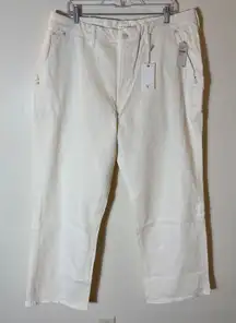 Good American Good 90s Petite Carpenter Jeans Cloud White Size 16
