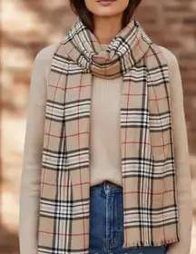 V Fraas Cashmink Acrylic Plaid Scarf Made in Germany