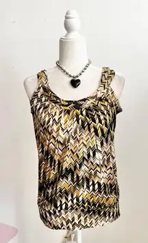 Vintage Y2K Chevron Tank Top 2000s Retro 70s Inspired Indie Sleaze Medium