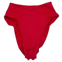 NWT Toluca Swim Gia Ruched Maxi Bikini Bottom in Berry Red Size Small Beach Pool